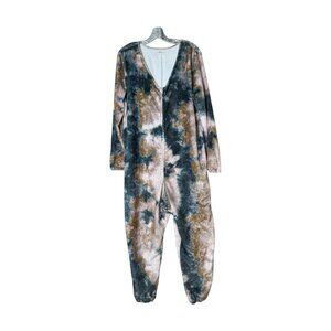 Natural Life Pajama Women Medium M tie dye soft loungewear one piece usa fleece